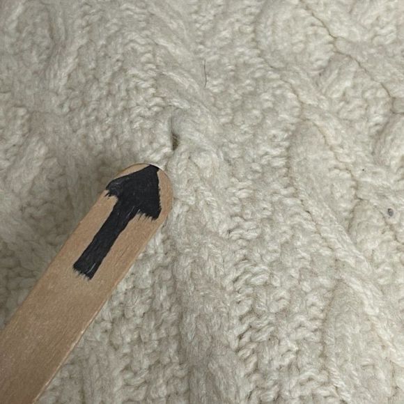 Paul James Vintage Womens 100% Wool Chunky Cable Knit Sweater Size L Fisherman - Picture 14 of 15